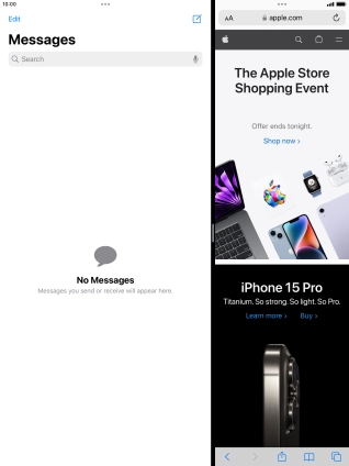 The applications are now displayed on a split screen.