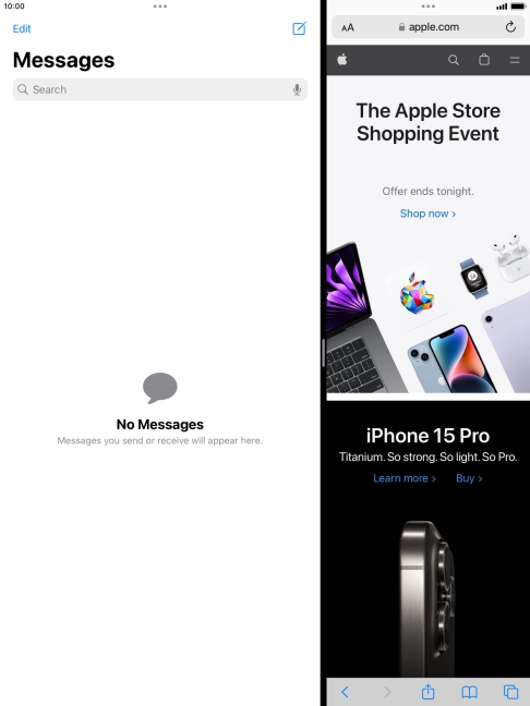 The applications are now displayed on a split screen.