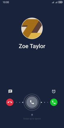 Press and drag the accept call icon right.