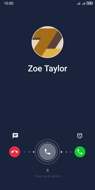 Press and drag the accept call icon right.