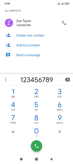 Key in the required number and press the call icon.