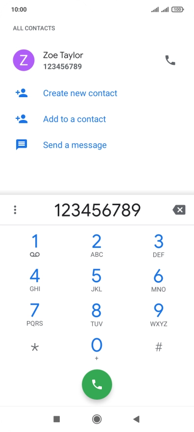 Key in the required number and press the call icon.