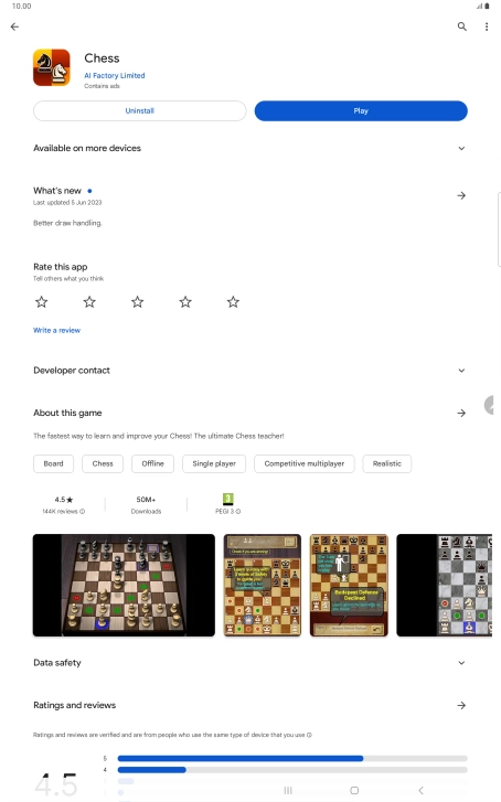 Press Uninstall.