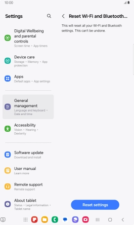 Press Reset settings.