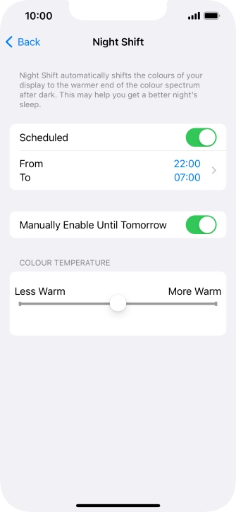 Press and drag the indicator below 
