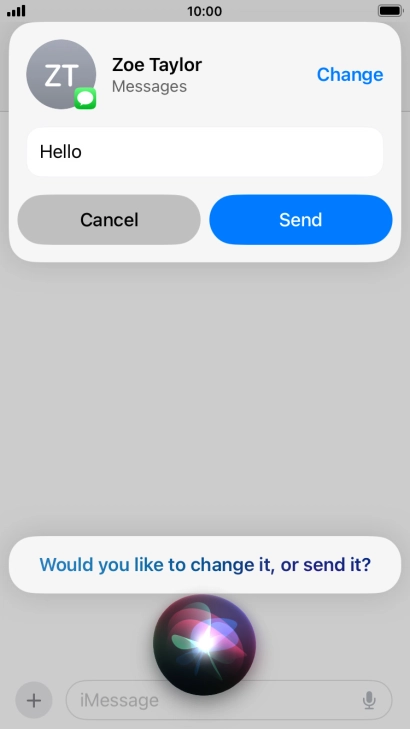 If an application is open on your phone, such as a Messages, you can also use the functions available here, e.g.: REPLY [text].