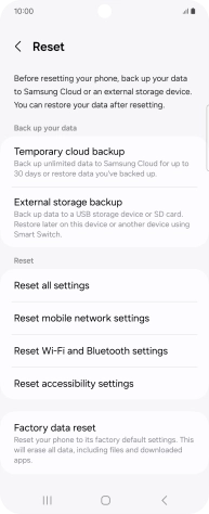Press Factory data reset.