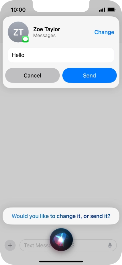 If an application is open on your phone, such as a Messages, you can also use the functions available here, e.g.: REPLY [text].