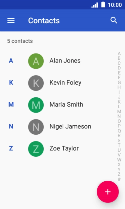 Press the new contact icon.