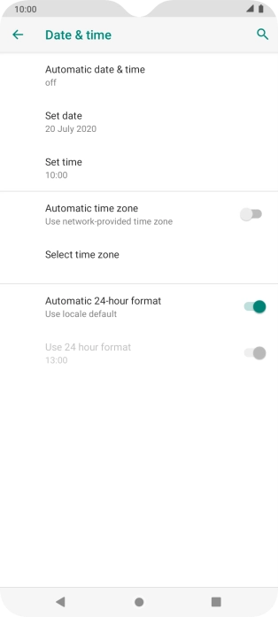 Press Automatic date & time.