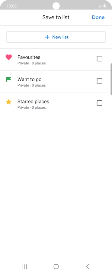 Press the required setting.