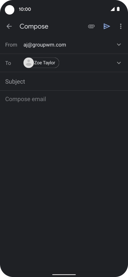 Press Subject and key in a subject.