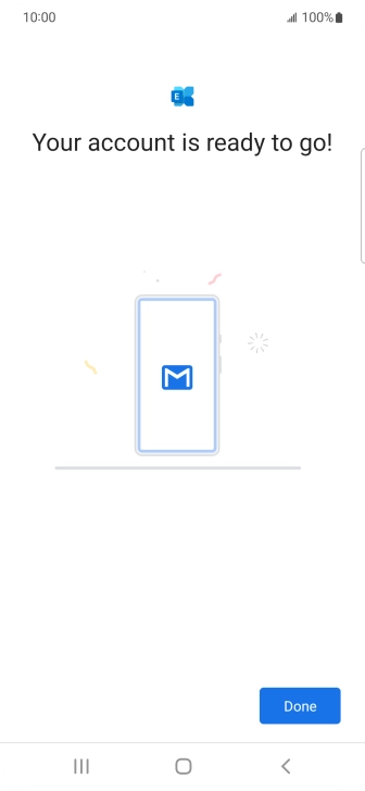 If this screen is displayed, your email account has been recognised and is being set up automatically. Follow the instructions on the screen to key in more information and finish setting up your phone.