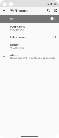 Press Hotspot name.