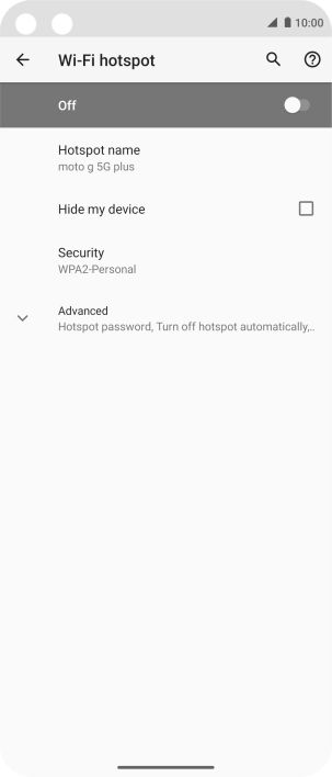 Press Hotspot name.