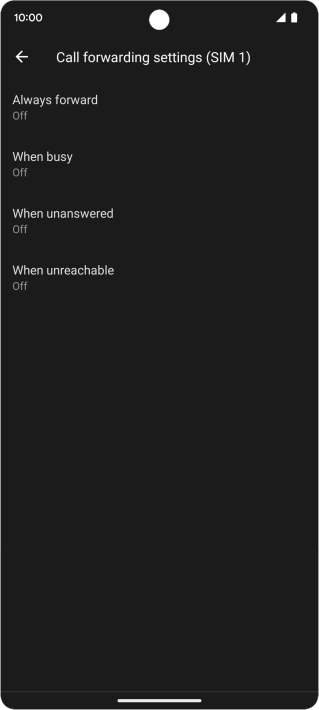Press the required divert type.