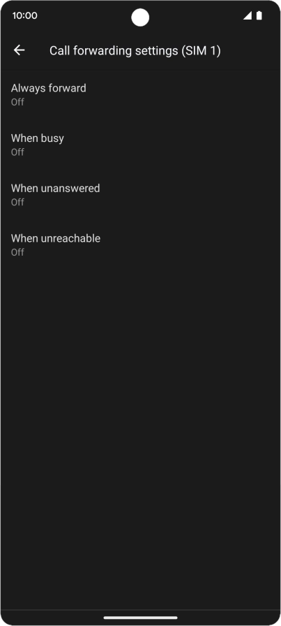Press the required divert type.