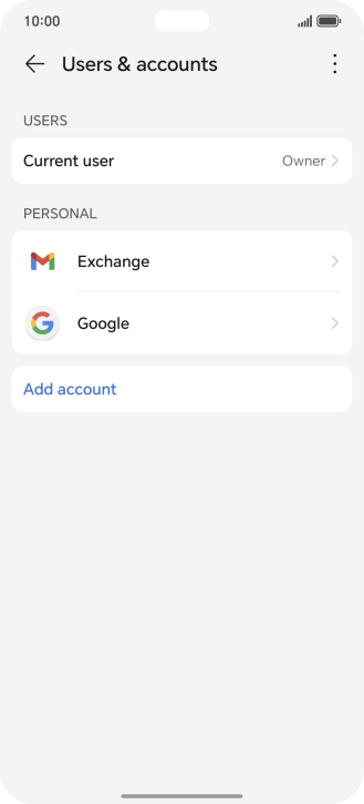 Press the required account type.