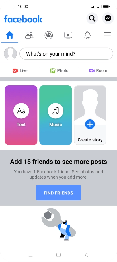 Press the text input field.