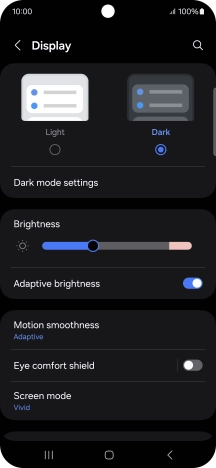 Press Dark mode settings.