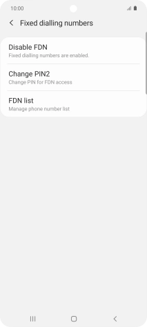Press Disable FDN.