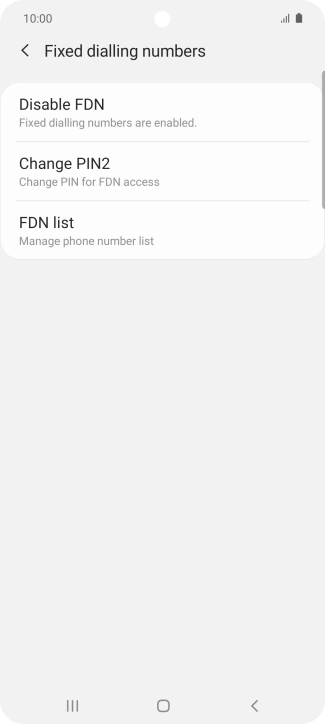 Press Disable FDN.