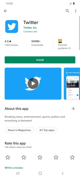 Press Install and follow the instructions on the screen to install the app.