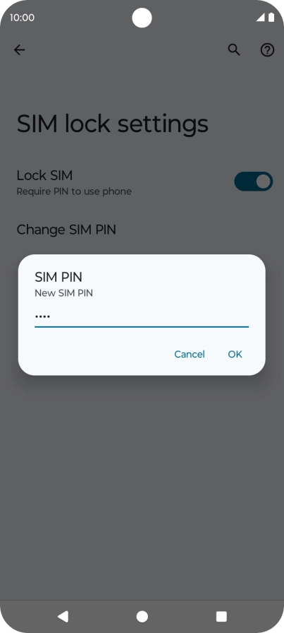 Key in a new four-digit PIN and press OK.