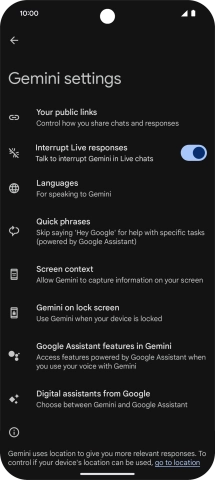 Press Digital assistants from Google.