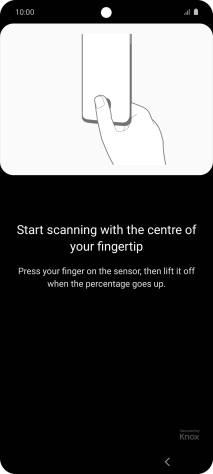 Follow the instructions on the screen to create the phone lock code using your fingerprint.