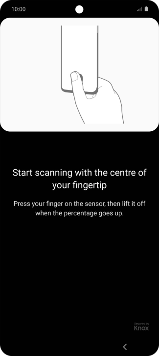Follow the instructions on the screen to create the phone lock code using your fingerprint.