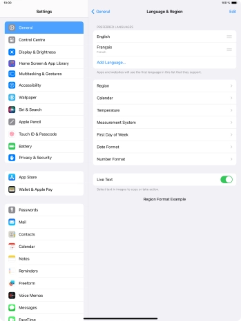 To subsequently select another language as the default language, press the move icon next to the required language and drag it to the top of the list.