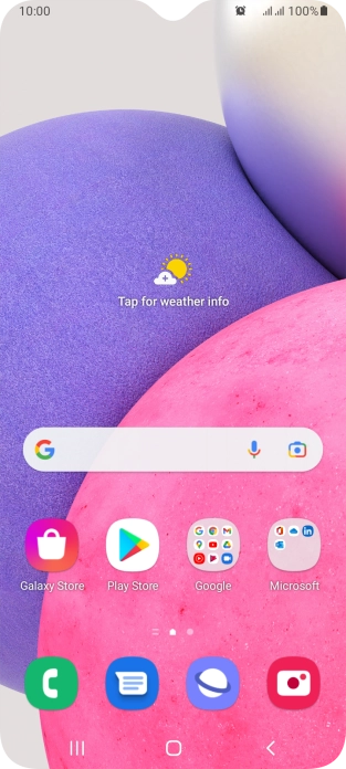 The alarm icon shows that the alarm is set.