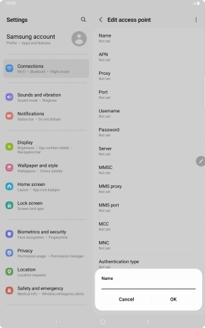 Key in Vodafone MMS and press OK.