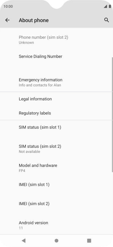 Press SIM status (sim slot 2).