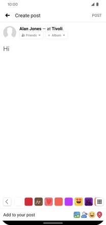 Write the required text and press POST.