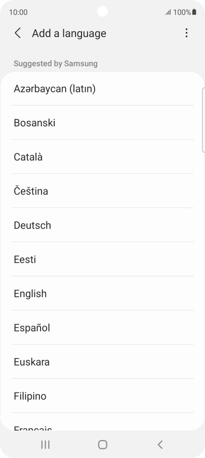 Press the required language.