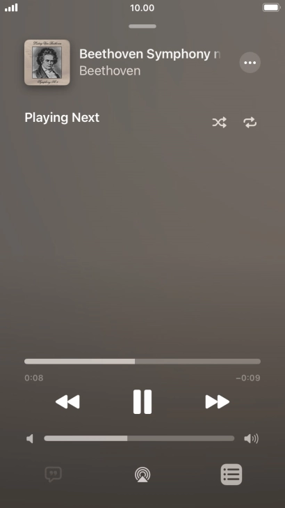 Press the shuffle icon to turn the function on or off.