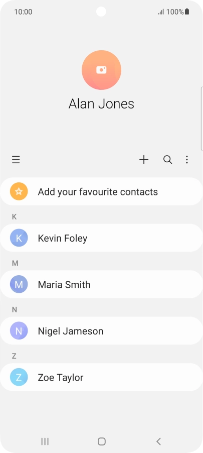 Press the required contact.