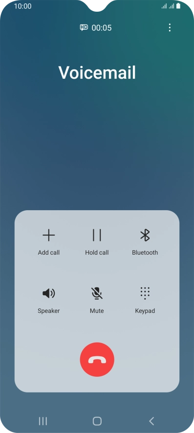 Press the end call icon.