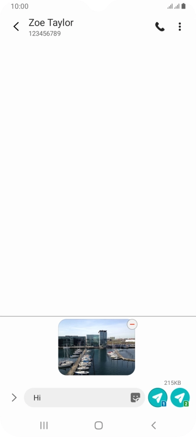 Press the send icon next to the required SIM.