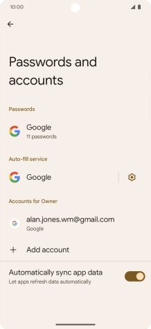 Press Add account.