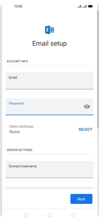 To turn on the function, press Client certificate and follow the instructions on the screen to install the required certificate.