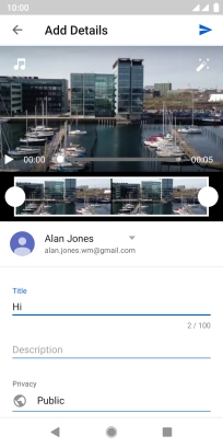 Key in the required text and press the upload icon.
