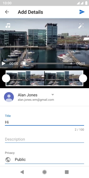 Key in the required text and press the upload icon.