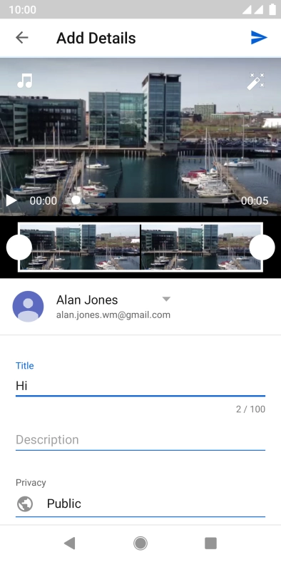 Key in the required text and press the upload icon.