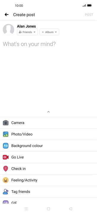 Press the text input field and key in the required text.