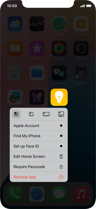 Press Remove App.
