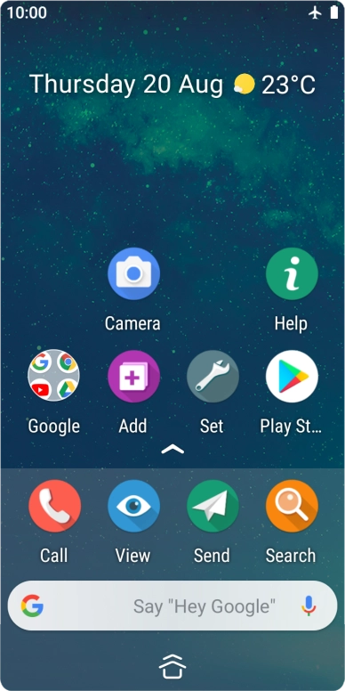 The flight mode icon shows that flight mode is turned on.