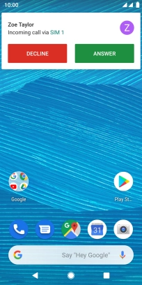 If the screen lock is turned off, press ANSWER.